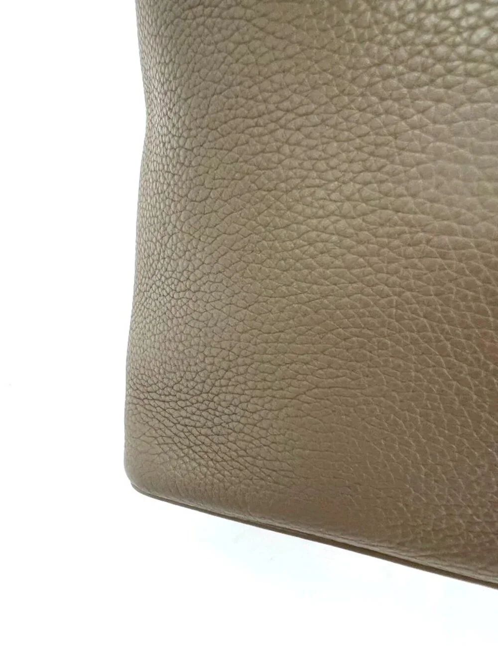 Loro Piana Grained Calfskin 23.5 Extra Pocket Warm Mastic Backpack